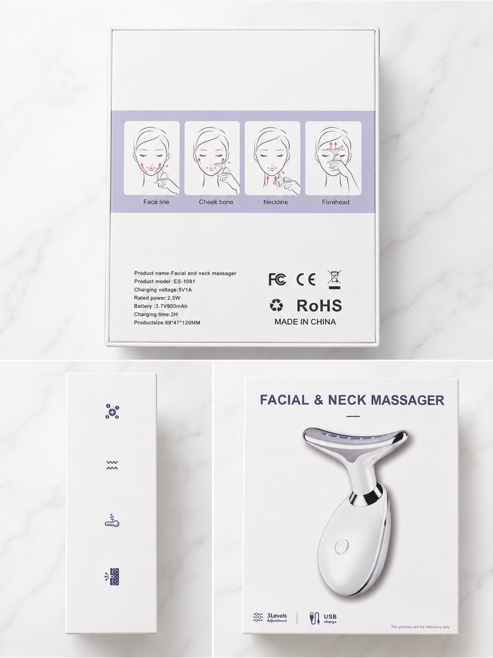 Facial & Neck Massager 7 light therapy new